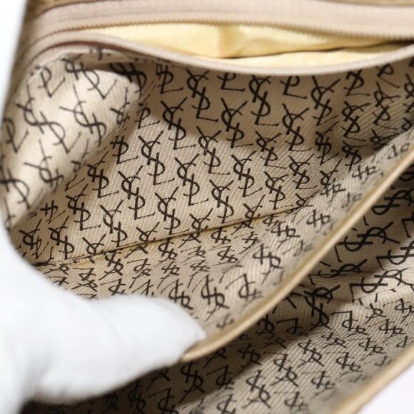 SAINT LAURENT Shoulder Bag PVC embossed Gray Auth BA782 - Picture 11 of 16